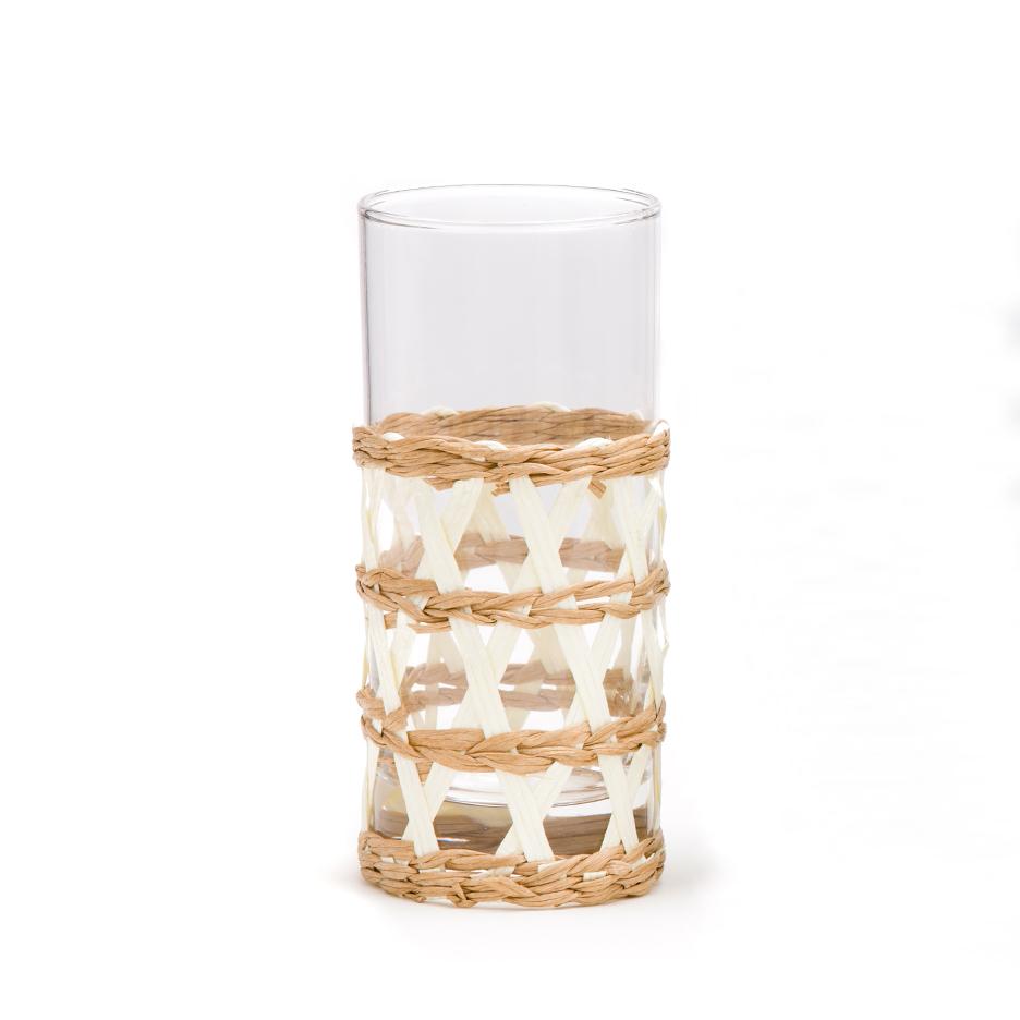 White Island Wrapped Raffia Glassware