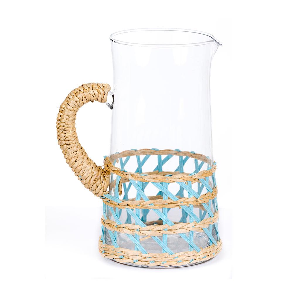 Light Blue Raffia Island Pitchers & Carafes