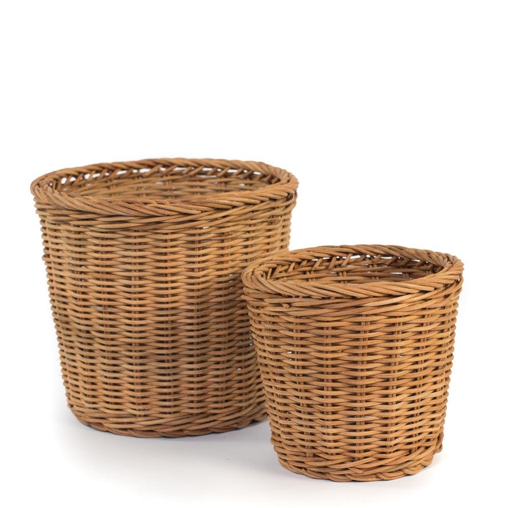 Natural Banded Rattan Orchid Basket