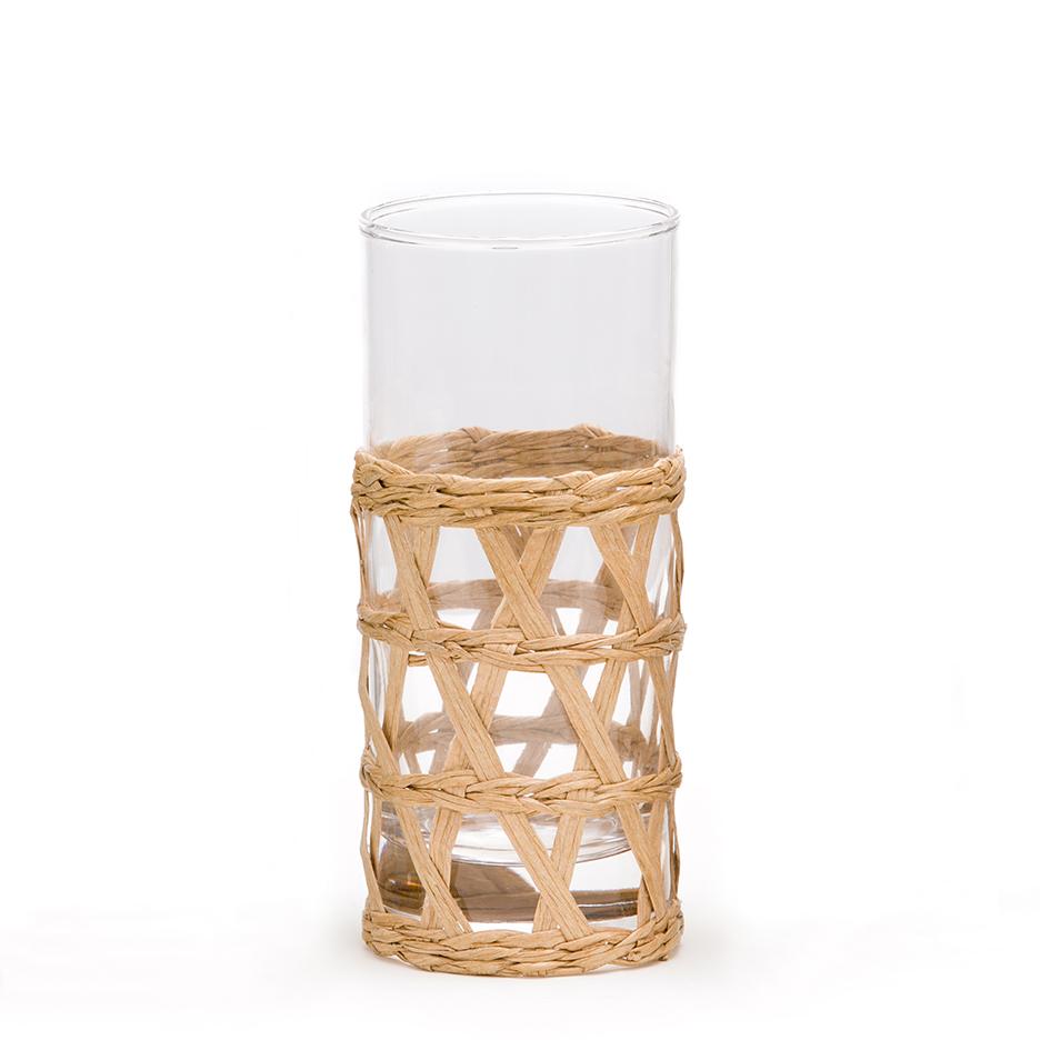 Natural Island Wrapped Raffia Glassware