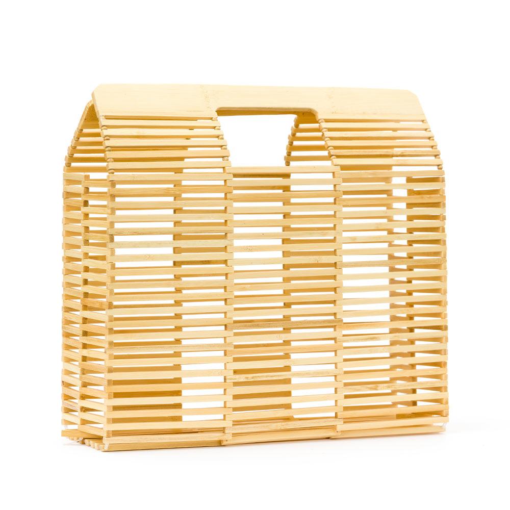 folding bamboo handbag