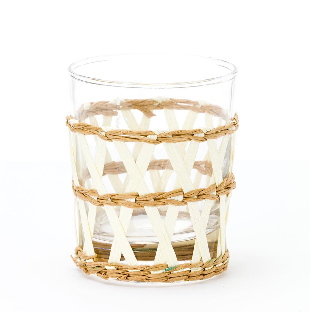 White Island Wrapped Raffia Glassware