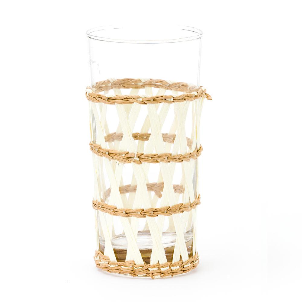 White Island Wrapped Raffia Glassware