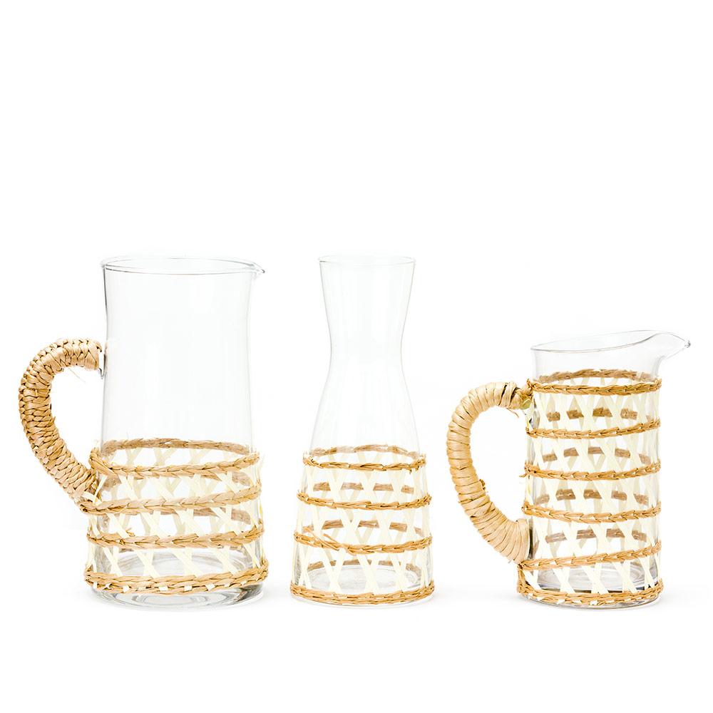 white seagrass island pitchers & carafes